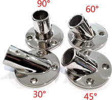 Load image into Gallery viewer, Fitting Base Bracket, 30/45/60/90 DEGREE 316 Stainless Steel 1" Marine bases