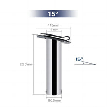 Load image into Gallery viewer, ROCKET LAUNCHER FLUSH MOUNT FISHING POLE HOLDER, 15/30/90 DEGREE 316 Stainless Steel