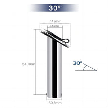 Load image into Gallery viewer, ROCKET LAUNCHER FLUSH MOUNT FISHING POLE HOLDER, 15/30/90 DEGREE 316 Stainless Steel
