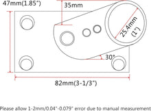 Load image into Gallery viewer, Fitting Base Bracket, 30/45/60/90 DEGREE 316 Stainless Steel 1" Marine bases