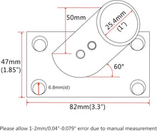 Load image into Gallery viewer, Fitting Base Bracket, 30/45/60/90 DEGREE 316 Stainless Steel 1" Marine bases