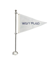 Load image into Gallery viewer, WF4BRM21-14OVAL-24, Burgee Rail Mount 24" Long Pole, Oval 1-5/16" x 7/8" Rail Size - 316 Stainless Steel
