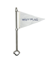 Load image into Gallery viewer, WF6BRM38PI16-28BK, Burgee Rail Mount 28" Long Pole, Heavy Duty, 2.38" Rail Size - Black 316 Stainless