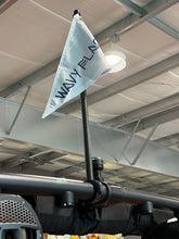 Load image into Gallery viewer, WF6BRM38PI16-28BK, Burgee Rail Mount 28" Long Pole, Heavy Duty, 2.38" Rail Size - Black 316 Stainless