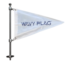 Load image into Gallery viewer, WFBFM-19, Burgee Flange Mount Pole, 19" Long Pole Length - 316 Stainless Steel