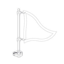 Load image into Gallery viewer, WFBRM18, Burgee Rail Mount Pole, 1-1/8" Rail Size - 316 Stainless Steel