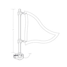 Load image into Gallery viewer, WFBRM18, Burgee Rail Mount Pole, 1-1/8" Rail Size - 316 Stainless Steel
