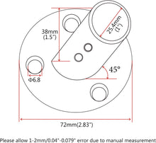 Load image into Gallery viewer, Fitting Base Bracket, 30/45/60/90 DEGREE 316 Stainless Steel 1" Marine bases