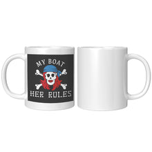 Load image into Gallery viewer, Mug - Ceramic 11oz, My Boat Her Rules Skull
