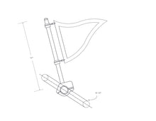Load image into Gallery viewer, WF3BRM16PI-24, Burgee Rail Mount 24" Long Pole, Heavy Duty, 1" Rail Size - 316 Stainless Steel