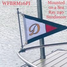 Load image into Gallery viewer, WF3BRM16PI, Burgee Rail Mount Pole, Heavy Duty, 1" Rail Size - 316 Stainless Steel