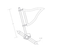 Load image into Gallery viewer, WF4BRM24PI, Burgee Rail Mount Pole, Heavy Duty, 1-1/2" Rail Size - 316 Stainless Steel
