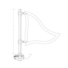 Load image into Gallery viewer, WFBRM16, Burgee Rail Mount Pole, 1" Rail Size - 316 Stainless Steel