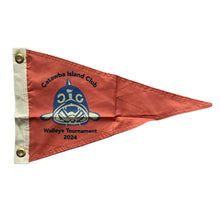 Load image into Gallery viewer, Flag, Burgee Pennant, Catawba Island Club Walleye Tournament CIC 12&quot; x 18&quot;
