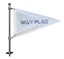 Load image into Gallery viewer, WFBFM-19, Burgee Flange Mount Pole, 19&quot; Long Pole Length - 316 Stainless Steel
