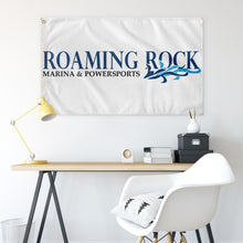 Load image into Gallery viewer, Custom Flag 12”x18” double sided flag with Roaming Rock logo is equipped with grommets.
