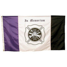 Load image into Gallery viewer, Flag, Nylon Mourning Flag 3&#39; x 5&#39;, - Fireman
