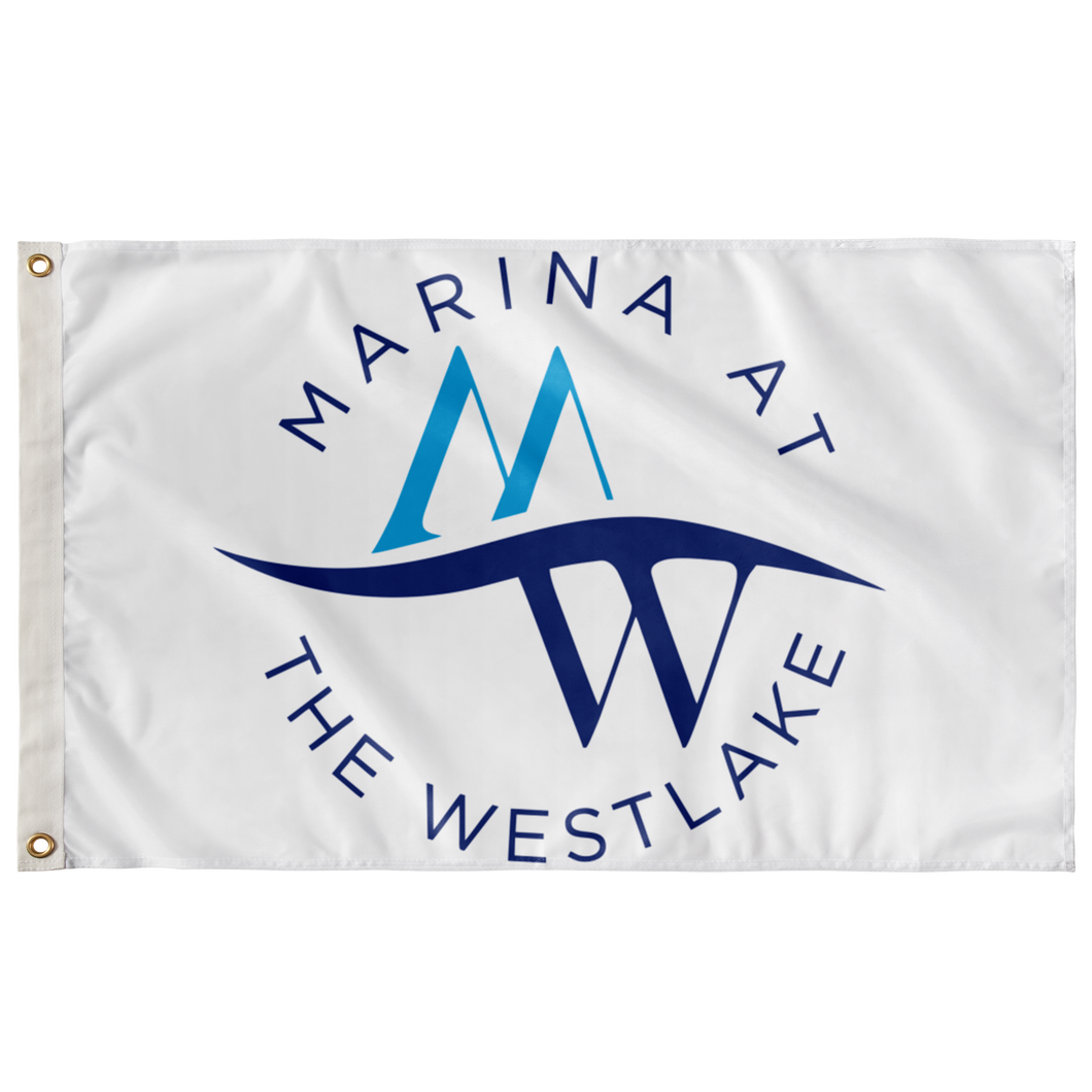 Custom Flag 3' x 5' double sided flag with Marina at The Westlake logo