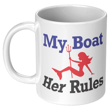 Load image into Gallery viewer, Mug - Ceramic 11oz, My Boat Her Rules Mermaid
