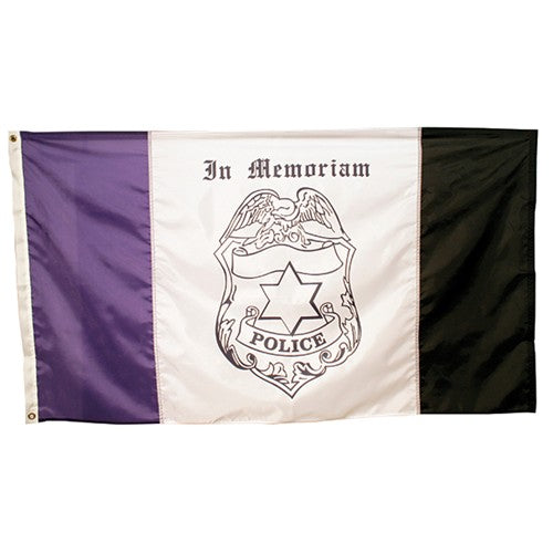 Flag, Nylon Mourning Flag 3' x 5', - Policeman