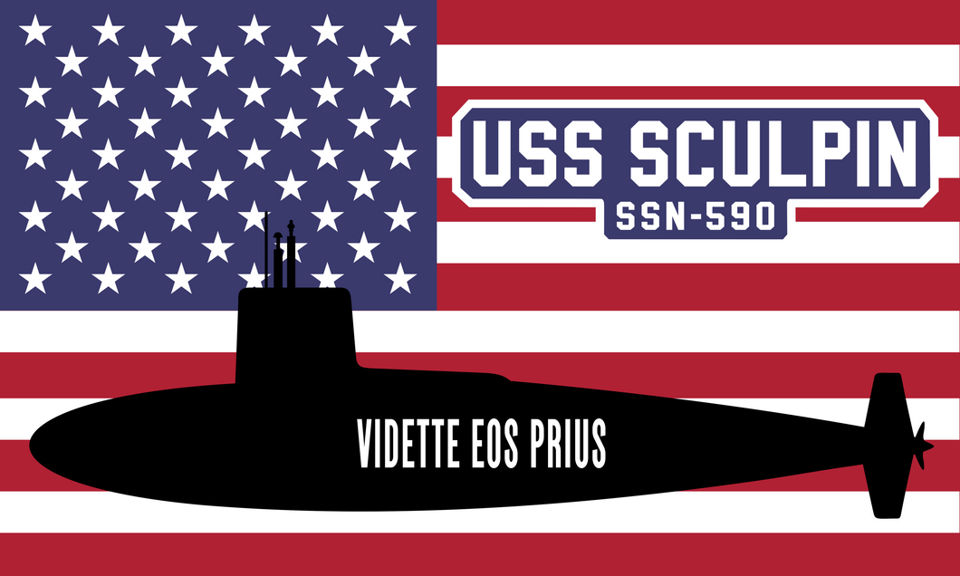 Flag, Custom Double Sided, USS Sculpin SSN-590, 3' x 5'