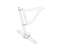 Load image into Gallery viewer, WFBRM16PI-18, Burgee Rail Mount 18&quot; Long Pole, Heavy Duty, 1&quot; Rail Size - 316 Stainless Steel
