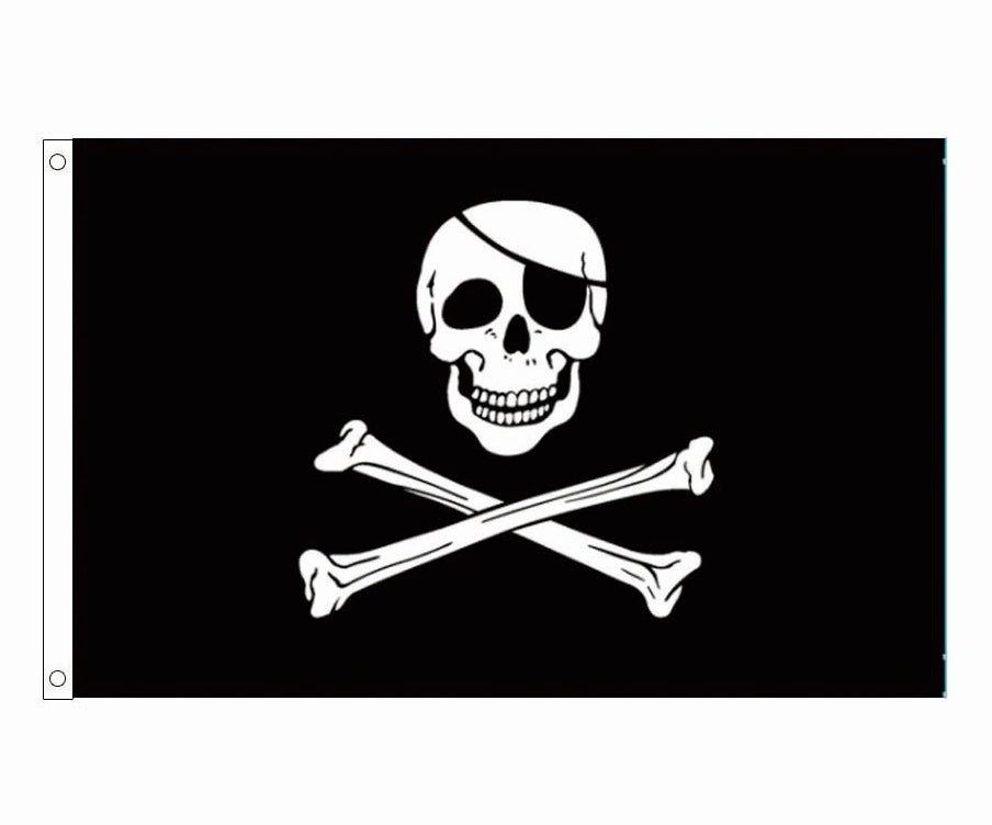 Flag - Jolly Roger Skull and Cross Bones, 3' x 5'