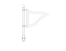 Load image into Gallery viewer, WFBRM16PI-18, Burgee Rail Mount 18&quot; Long Pole, Heavy Duty, 1&quot; Rail Size - 316 Stainless Steel
